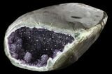 Wide, Dark Purple Amethyst Geode - Uruguay #124106-4